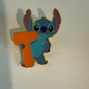 Disney Loungefly Mystery Alphabet Stitch Enamel Pin Orange T